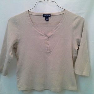 Ann Taylor Ribbed V-Neck Shirt
